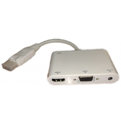 Adaptador Displayport M a HDMI y VGA + audio Netmak NM-C96