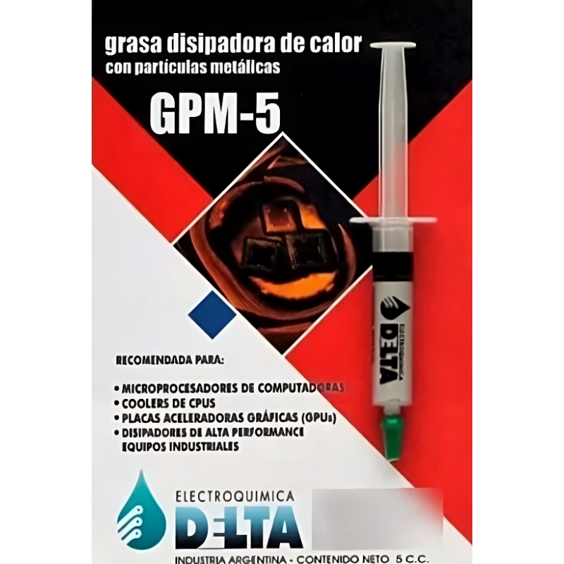 PASTA GRASA DISIPADORA DE CALOR DELTA GPM-5 C/ PARTICULAS METALICAS