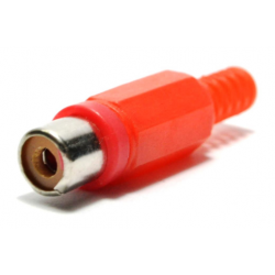 FICHA JACK RCA HEMBRA PLÁSTICO ROJA
