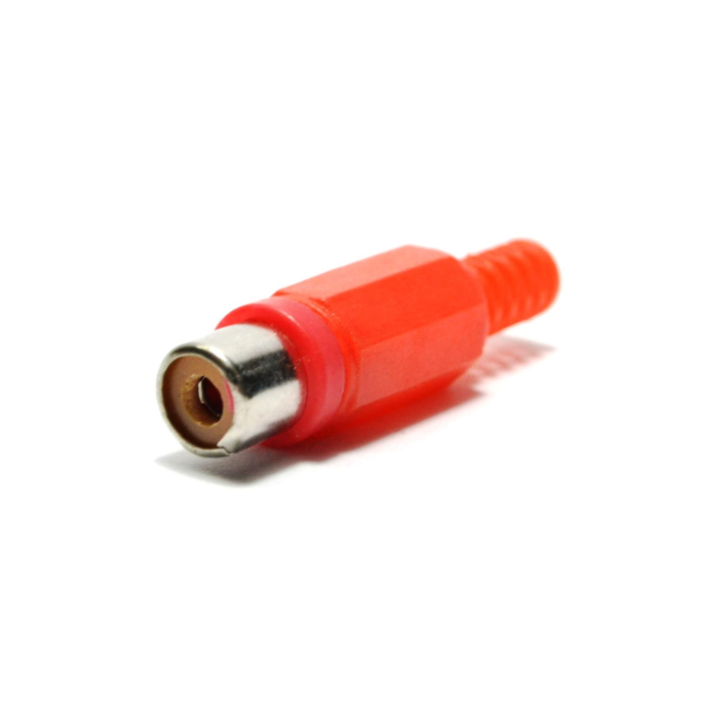 FICHA JACK RCA HEMBRA PLÁSTICO ROJA