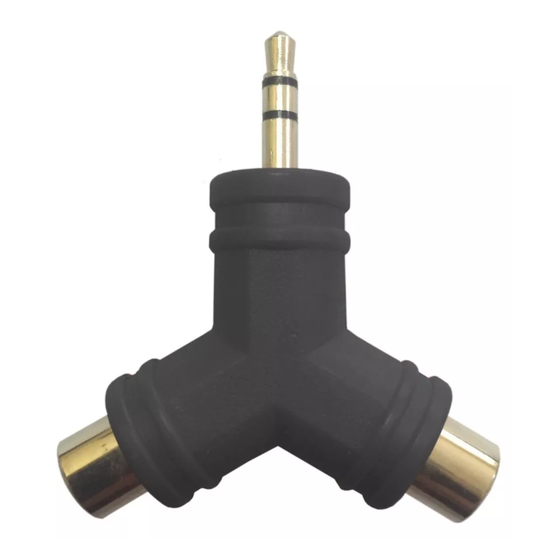 Adaptador Y 2 Jack RCA 1 jack miniplug 3.5 mm ST-494