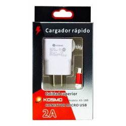 Cargador 5V 2A cable micro USB Kosmo