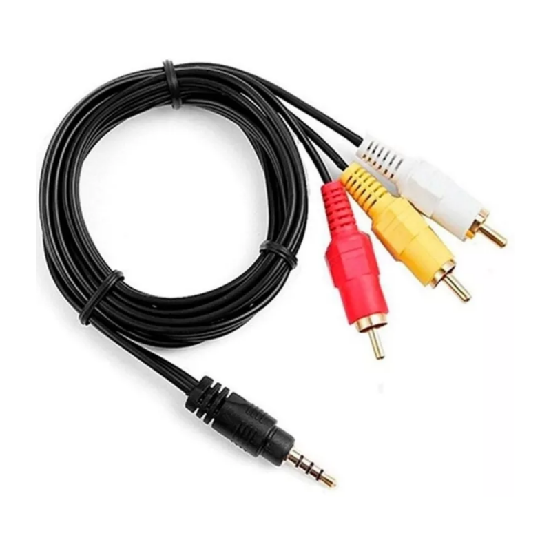 CABLE AUDIO Y VIDEO MINIPLUG 3.5 M A 3 RCA M 1.5 MTS