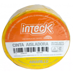 Cinta aisladora PVC autoextinguible 5 metros x 19 mm amarilla