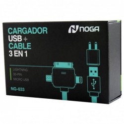 Cargador USB 1.0A Cable 3 en 1 Noga NG-633